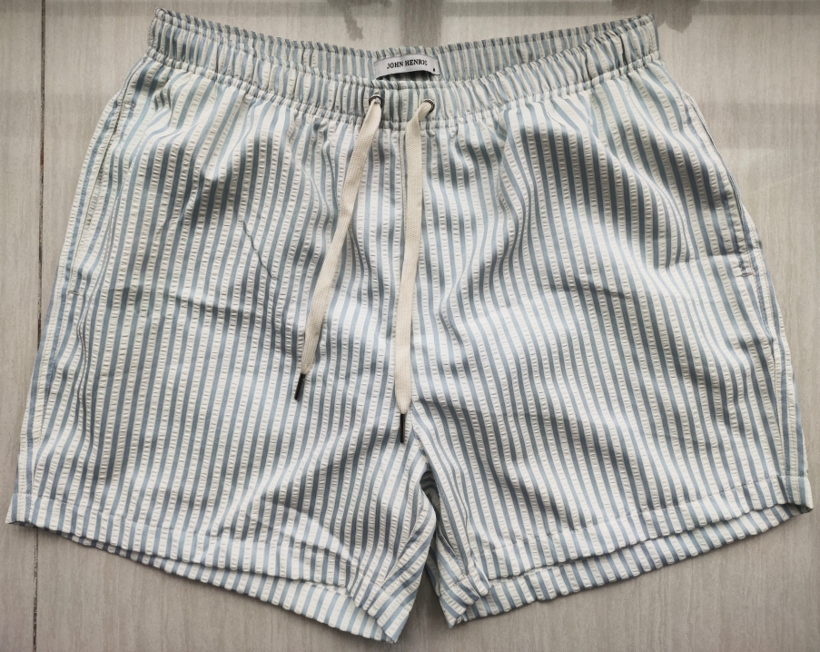 poly seersucker beach shorts men's pleat swim shorts